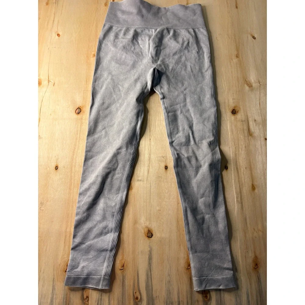 Womens Seamless Scrunch Butt Leggings Light Grey Marl High Waist Activewear